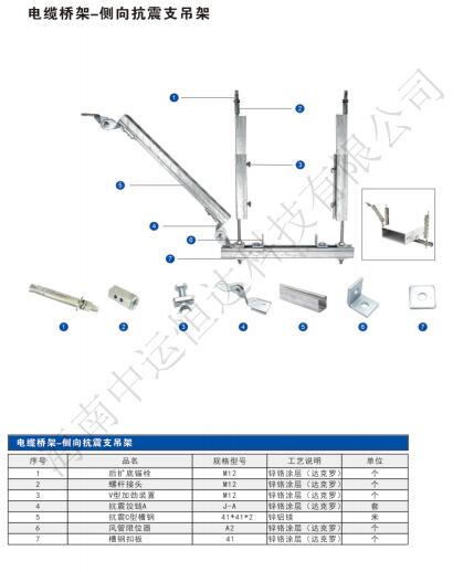 电缆桥架-侧向抗震支吊架